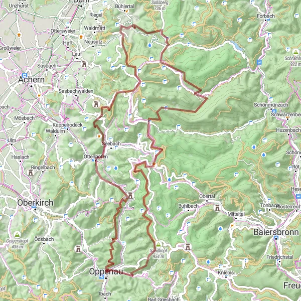 Karten-Miniaturansicht der Radinspiration "Wasserfall-Tour im Schwarzwald" in Freiburg, Germany. Erstellt vom Tarmacs.app-Routenplaner für Radtouren