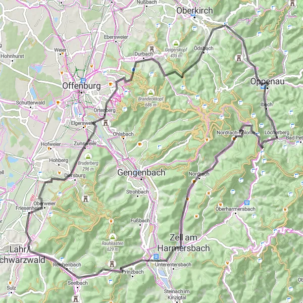 Karten-Miniaturansicht der Radinspiration "Panorama-Tour im Schwarzwald" in Freiburg, Germany. Erstellt vom Tarmacs.app-Routenplaner für Radtouren