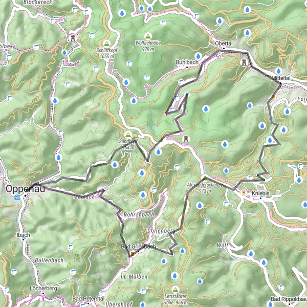 Karten-Miniaturansicht der Radinspiration "Historische Erlebnisse im Schwarzwald" in Freiburg, Germany. Erstellt vom Tarmacs.app-Routenplaner für Radtouren
