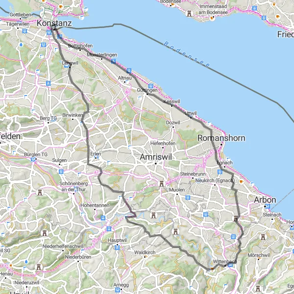 Map miniature of "Seeburgturm Tour" cycling inspiration in Freiburg, Germany. Generated by Tarmacs.app cycling route planner