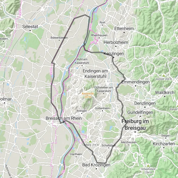 Karten-Miniaturansicht der Radinspiration "Kulturlandschaft und Naturerlebnis" in Freiburg, Germany. Erstellt vom Tarmacs.app-Routenplaner für Radtouren