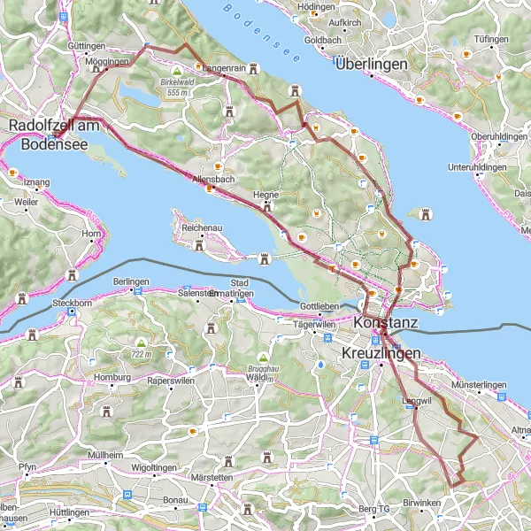 Map miniature of "Gravel Wonderland" cycling inspiration in Freiburg, Germany. Generated by Tarmacs.app cycling route planner