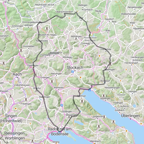 Map miniature of "Loh Challenge" cycling inspiration in Freiburg, Germany. Generated by Tarmacs.app cycling route planner