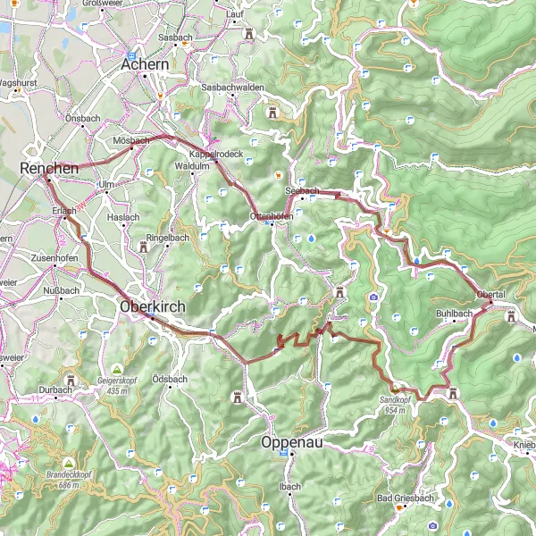 Karten-Miniaturansicht der Radinspiration "Die Ruhesteiner Naturlandschaft und Pilatus" in Freiburg, Germany. Erstellt vom Tarmacs.app-Routenplaner für Radtouren