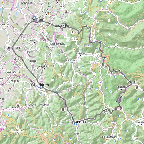 Karten-Miniaturansicht der Radinspiration "Hornisgrinde und Mummelsee Rundweg" in Freiburg, Germany. Erstellt vom Tarmacs.app-Routenplaner für Radtouren