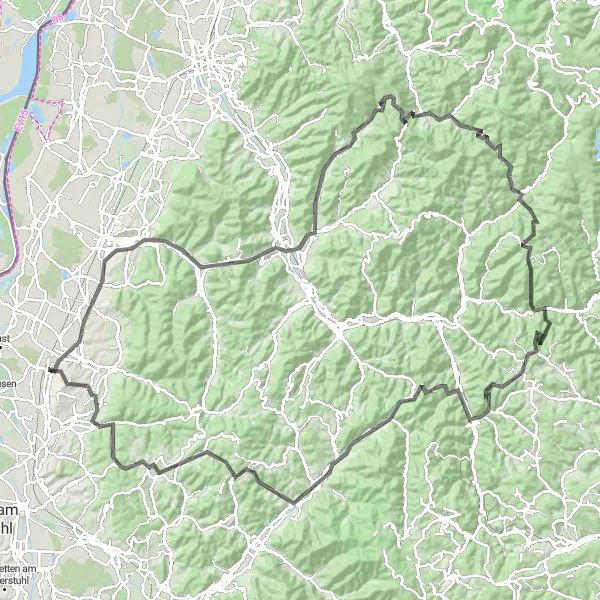 Karten-Miniaturansicht der Radinspiration "Schwarzwald-Abenteuer" in Freiburg, Germany. Erstellt vom Tarmacs.app-Routenplaner für Radtouren