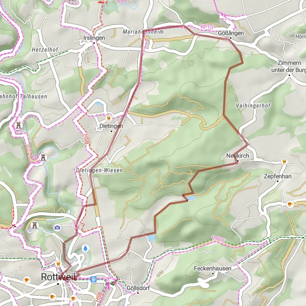 Map miniature of "Schreckenberg Loop" cycling inspiration in Freiburg, Germany. Generated by Tarmacs.app cycling route planner