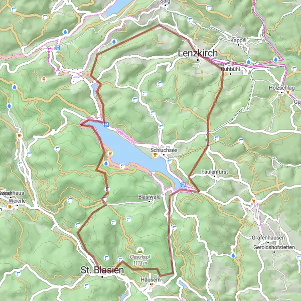 Karten-Miniaturansicht der Radinspiration "St. Blasien und die Umgebung" in Freiburg, Germany. Erstellt vom Tarmacs.app-Routenplaner für Radtouren