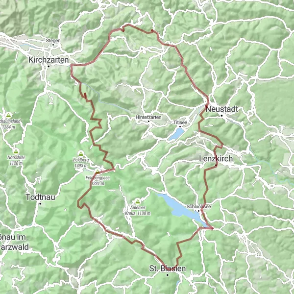 Karten-Miniaturansicht der Radinspiration "Bergabenteuer im Schwarzwald" in Freiburg, Germany. Erstellt vom Tarmacs.app-Routenplaner für Radtouren