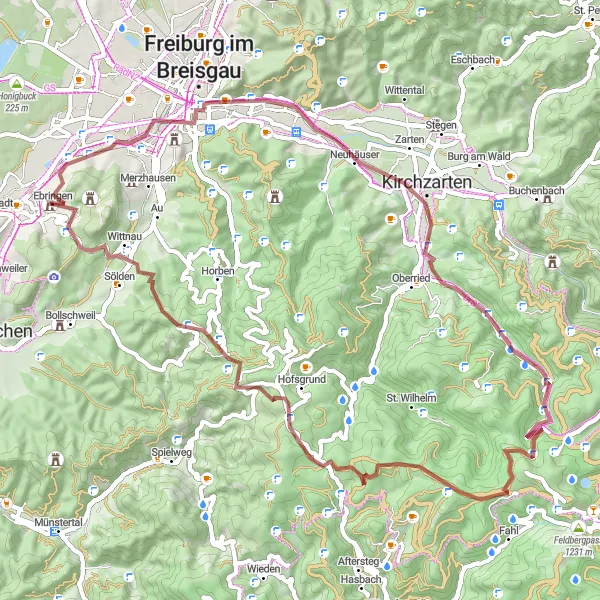 Karten-Miniaturansicht der Radinspiration "Herausforderung im Schwarzwald" in Freiburg, Germany. Erstellt vom Tarmacs.app-Routenplaner für Radtouren