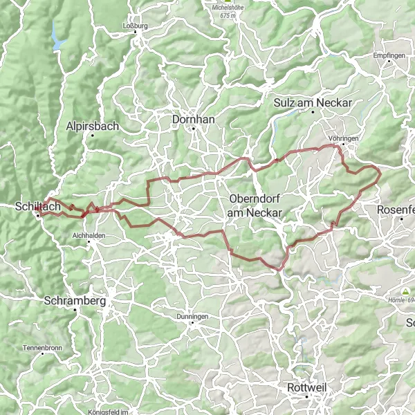 Map miniature of "Exploring the Ruins of Schenkenburg" cycling inspiration in Freiburg, Germany. Generated by Tarmacs.app cycling route planner