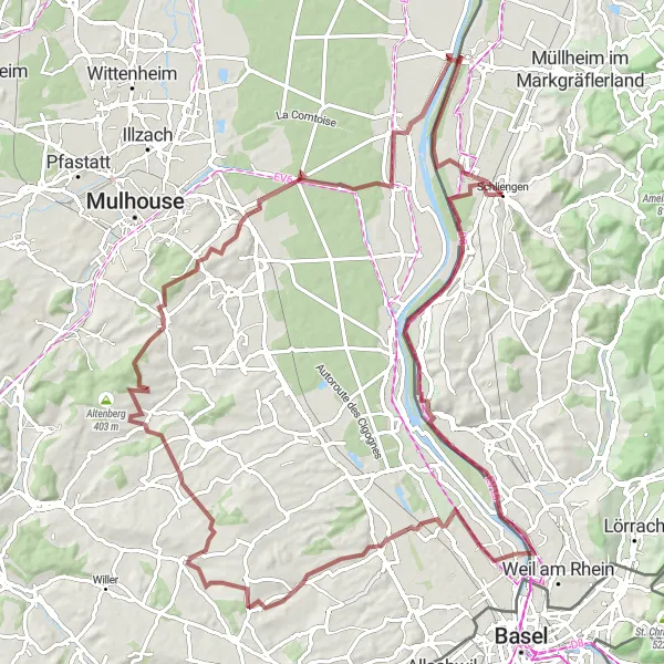 Karten-Miniaturansicht der Radinspiration "Gravel-Abenteuer im Hochschwarzwald" in Freiburg, Germany. Erstellt vom Tarmacs.app-Routenplaner für Radtouren