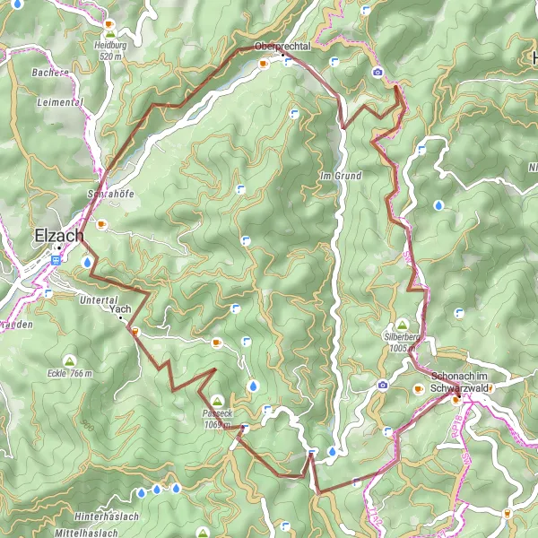 Karten-Miniaturansicht der Radinspiration "Schwarzwald-Rundtour ab Schonach" in Freiburg, Germany. Erstellt vom Tarmacs.app-Routenplaner für Radtouren