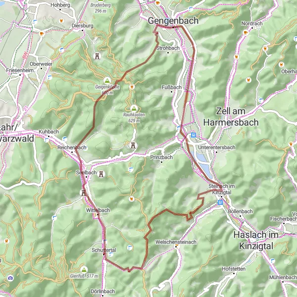 Karten-Miniaturansicht der Radinspiration "Bergwelt-Tour" in Freiburg, Germany. Erstellt vom Tarmacs.app-Routenplaner für Radtouren