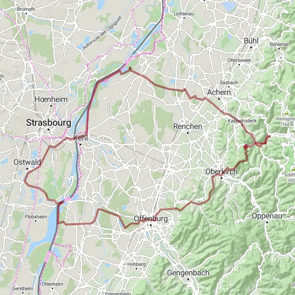 Karten-Miniaturansicht der Radinspiration "Gravelroute um Seebach" in Freiburg, Germany. Erstellt vom Tarmacs.app-Routenplaner für Radtouren