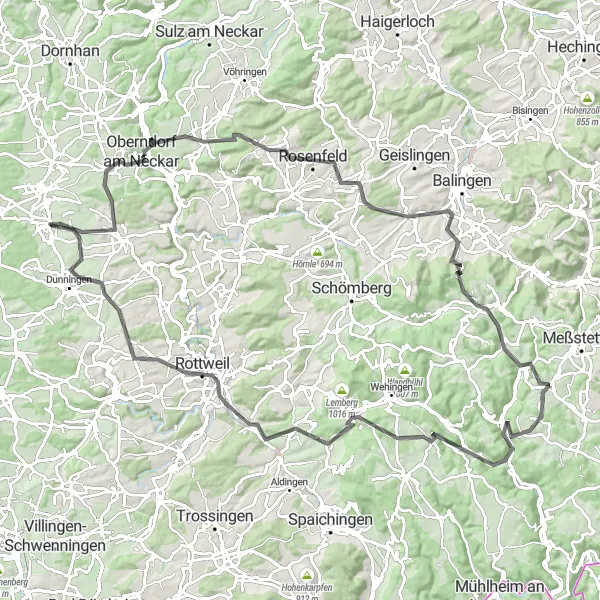 Karten-Miniaturansicht der Radinspiration "Schwarzwaldhöhenstraße" in Freiburg, Germany. Erstellt vom Tarmacs.app-Routenplaner für Radtouren