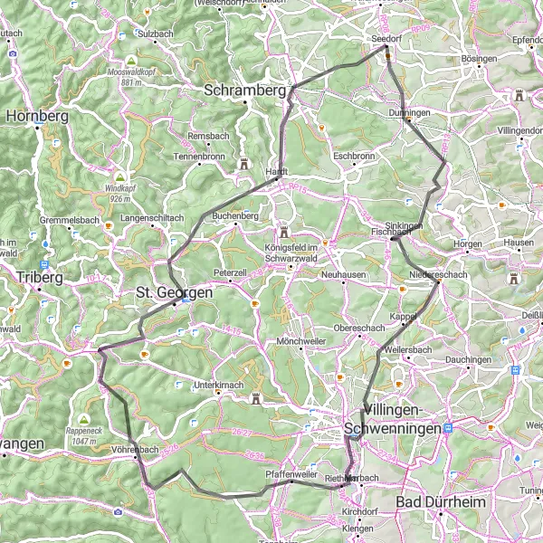 Karten-Miniaturansicht der Radinspiration "Panorama-Tour durch den Schwarzwald" in Freiburg, Germany. Erstellt vom Tarmacs.app-Routenplaner für Radtouren