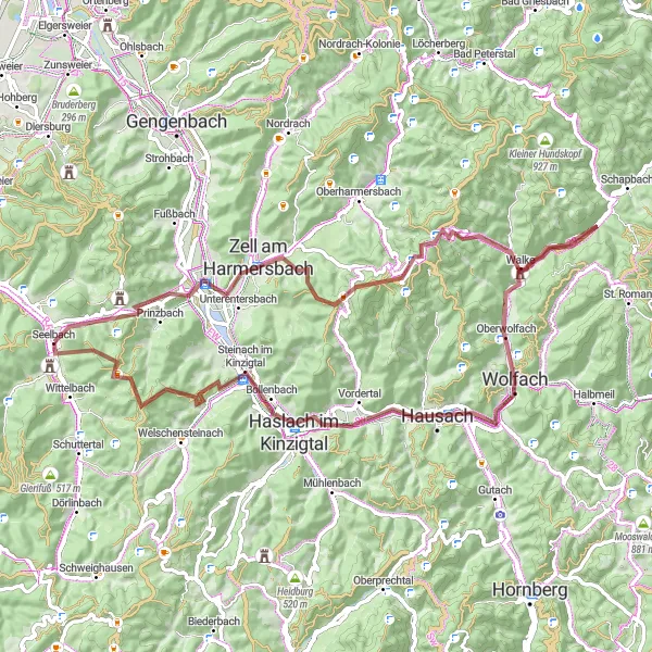 Karten-Miniaturansicht der Radinspiration "Abenteuerliche Gravel-Tour im Schwarzwald" in Freiburg, Germany. Erstellt vom Tarmacs.app-Routenplaner für Radtouren