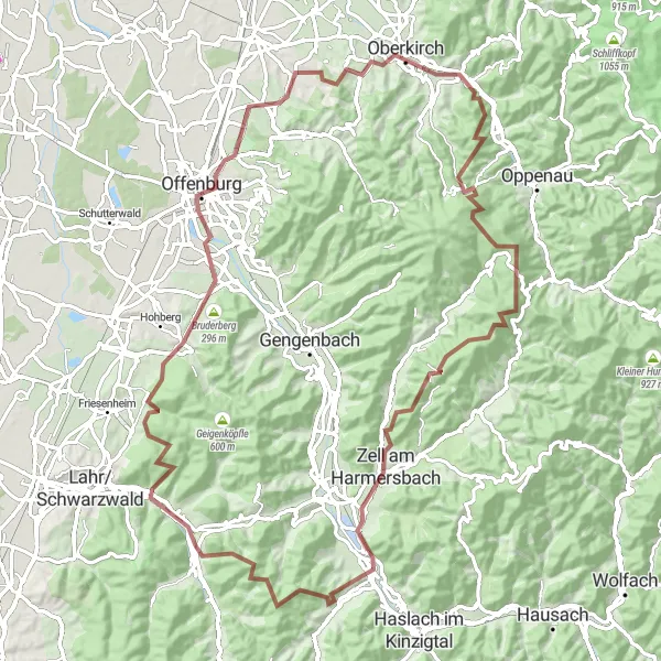 Karten-Miniaturansicht der Radinspiration "Abenteuerliche Offroad-Tour" in Freiburg, Germany. Erstellt vom Tarmacs.app-Routenplaner für Radtouren