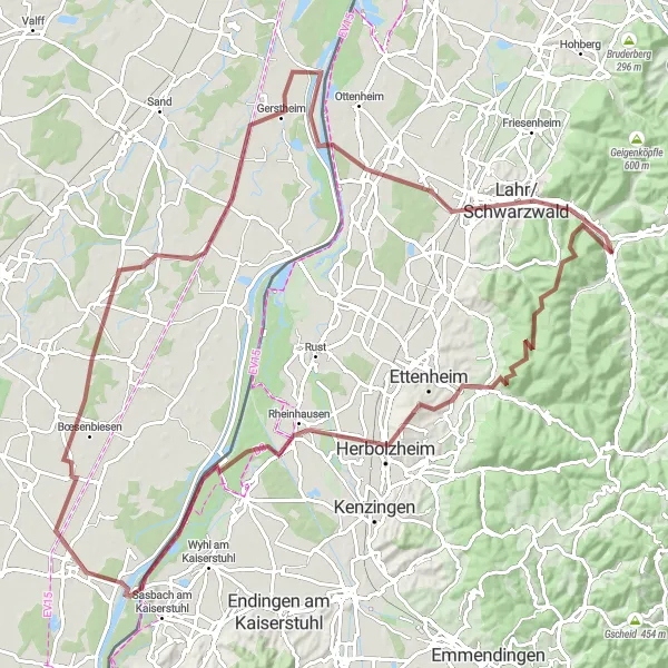 Karten-Miniaturansicht der Radinspiration "Entdeckungsreise von Schindlenbühl bis Krähennest" in Freiburg, Germany. Erstellt vom Tarmacs.app-Routenplaner für Radtouren