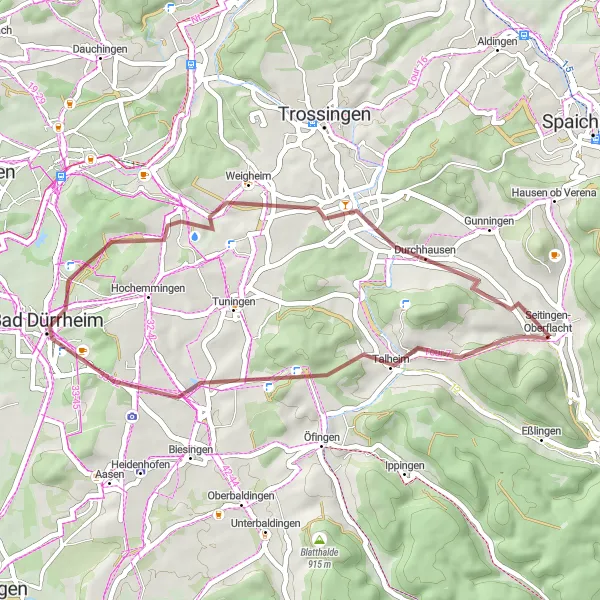 Map miniature of "Lupfen Loop" cycling inspiration in Freiburg, Germany. Generated by Tarmacs.app cycling route planner