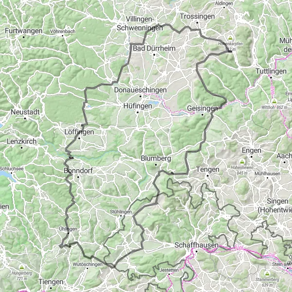 Karten-Miniaturansicht der Radinspiration "Eine epische Fahrt von Seitingen-Oberflacht" in Freiburg, Germany. Erstellt vom Tarmacs.app-Routenplaner für Radtouren