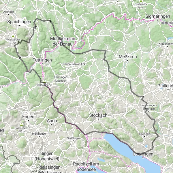 Karten-Miniaturansicht der Radinspiration "Road-Tour rund um den Bodensee" in Freiburg, Germany. Erstellt vom Tarmacs.app-Routenplaner für Radtouren