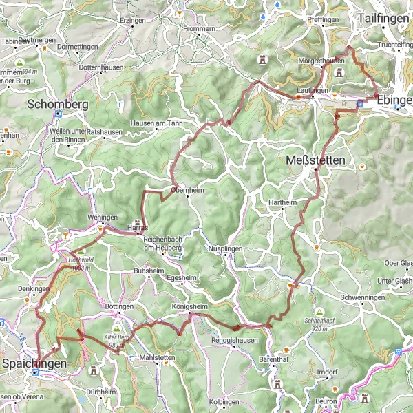 Karten-Miniaturansicht der Radinspiration "Ultimative Herausforderung auf der Schwäbischen Alb" in Freiburg, Germany. Erstellt vom Tarmacs.app-Routenplaner für Radtouren