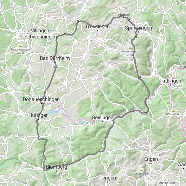 Karten-Miniaturansicht der Radinspiration "Herausforderung für Road-Biker: Auf und ab durch die Region" in Freiburg, Germany. Erstellt vom Tarmacs.app-Routenplaner für Radtouren