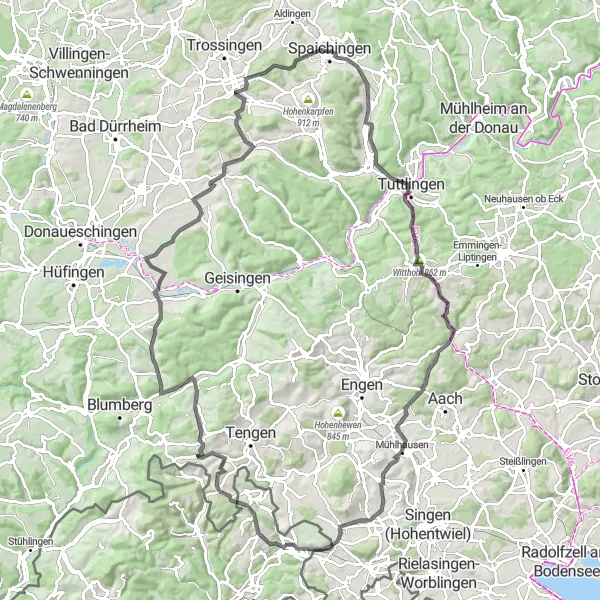 Karten-Miniaturansicht der Radinspiration "Epische Rundtour durch den Schwarzwald und die Schwäbische Alb" in Freiburg, Germany. Erstellt vom Tarmacs.app-Routenplaner für Radtouren
