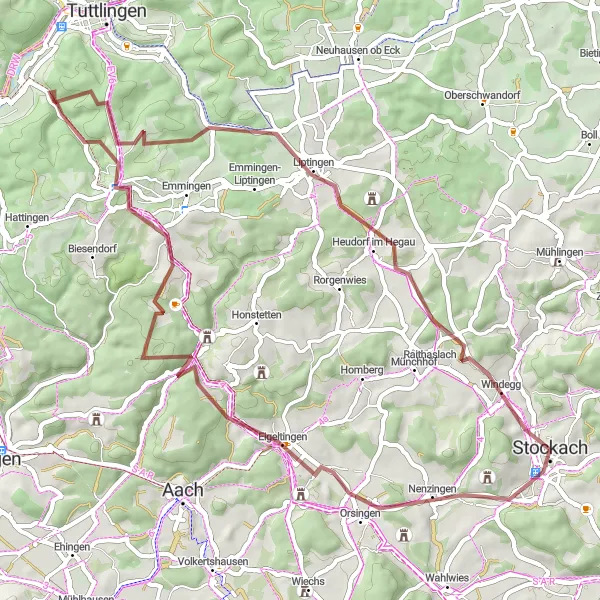 Karten-Miniaturansicht der Radinspiration "Extreme Gravel Challenge" in Freiburg, Germany. Erstellt vom Tarmacs.app-Routenplaner für Radtouren