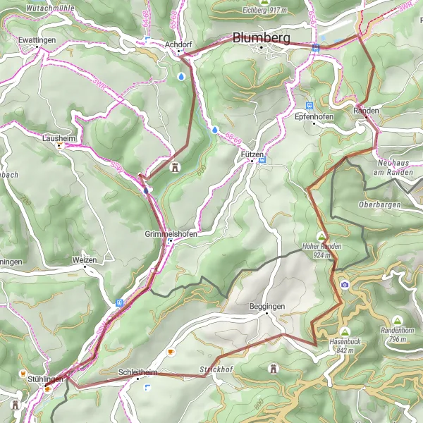 Karten-Miniaturansicht der Radinspiration "Erfrischende Gravel-Tour durch die Natur" in Freiburg, Germany. Erstellt vom Tarmacs.app-Routenplaner für Radtouren