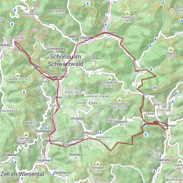 Karten-Miniaturansicht der Radinspiration "Abenteuerliche Schottertour durch den Schwarzwald" in Freiburg, Germany. Erstellt vom Tarmacs.app-Routenplaner für Radtouren