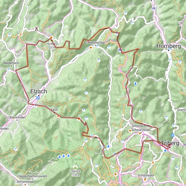 Karten-Miniaturansicht der Radinspiration "Rohrhardsberg Rundtour" in Freiburg, Germany. Erstellt vom Tarmacs.app-Routenplaner für Radtouren