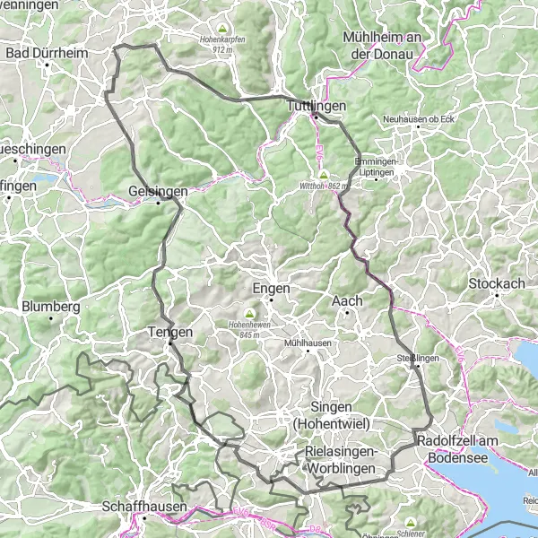 Map miniature of "Historical Landmarks" cycling inspiration in Freiburg, Germany. Generated by Tarmacs.app cycling route planner