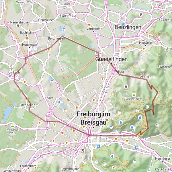 Karten-Miniaturansicht der Radinspiration "Naturschönheiten und Geschichte entlang des Rosskopfs" in Freiburg, Germany. Erstellt vom Tarmacs.app-Routenplaner für Radtouren
