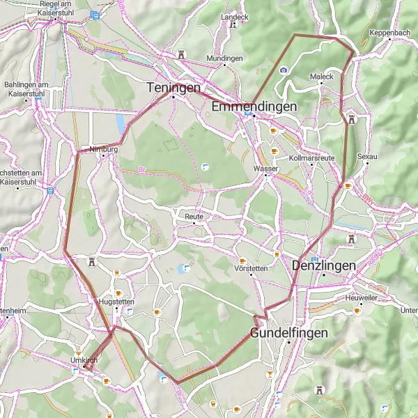 Karten-Miniaturansicht der Radinspiration "Aussichtspunkt Beckelbürgle und Landwasser Rundtour" in Freiburg, Germany. Erstellt vom Tarmacs.app-Routenplaner für Radtouren