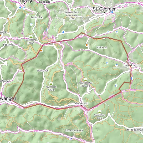 Karten-Miniaturansicht der Radinspiration "Natur und Abenteuer im Schwarzwald" in Freiburg, Germany. Erstellt vom Tarmacs.app-Routenplaner für Radtouren