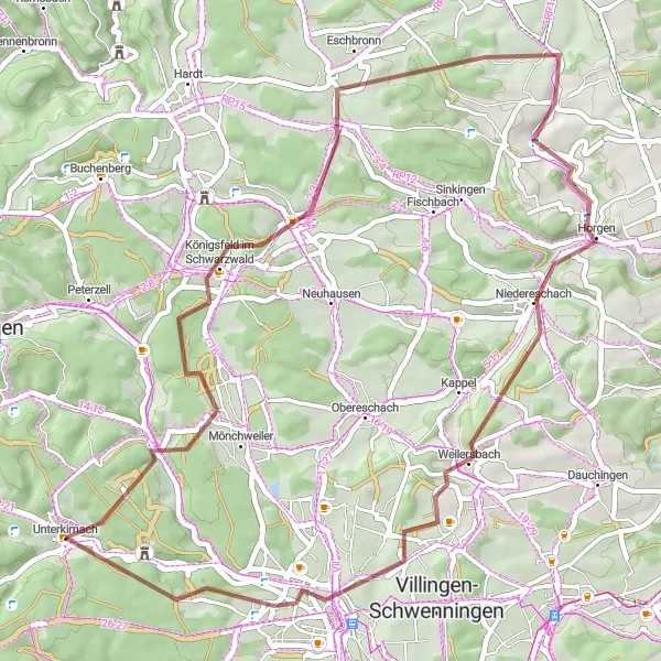 Karten-Miniaturansicht der Radinspiration "Durch die Schwarzwälder Täler" in Freiburg, Germany. Erstellt vom Tarmacs.app-Routenplaner für Radtouren