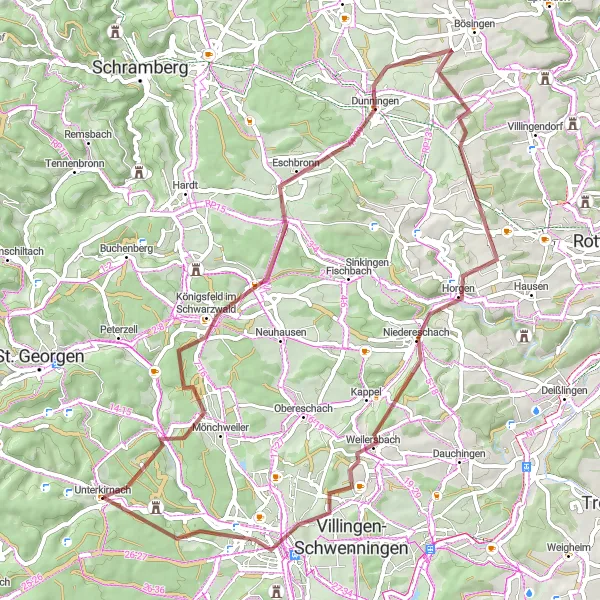 Karten-Miniaturansicht der Radinspiration "Spuren der Vergangenheit" in Freiburg, Germany. Erstellt vom Tarmacs.app-Routenplaner für Radtouren