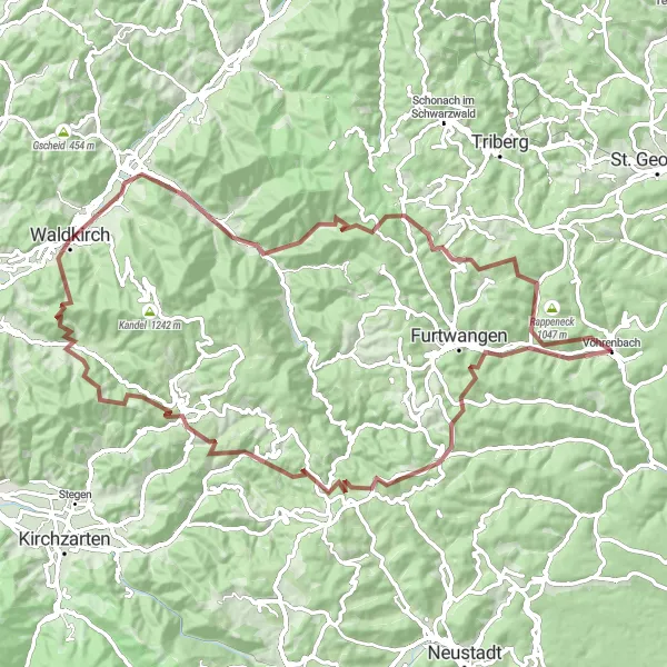 Karten-Miniaturansicht der Radinspiration "Alpenpanorama und Naturerlebnis" in Freiburg, Germany. Erstellt vom Tarmacs.app-Routenplaner für Radtouren