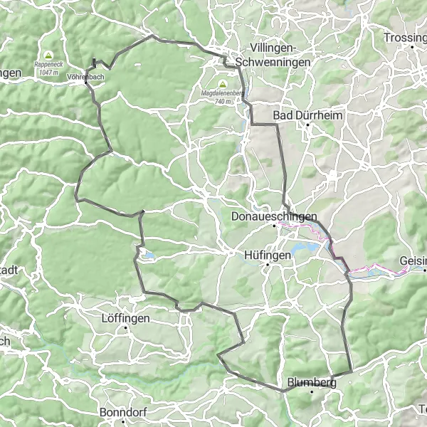 Karten-Miniaturansicht der Radinspiration "Panorama-Runde durch den Schwarzwald" in Freiburg, Germany. Erstellt vom Tarmacs.app-Routenplaner für Radtouren
