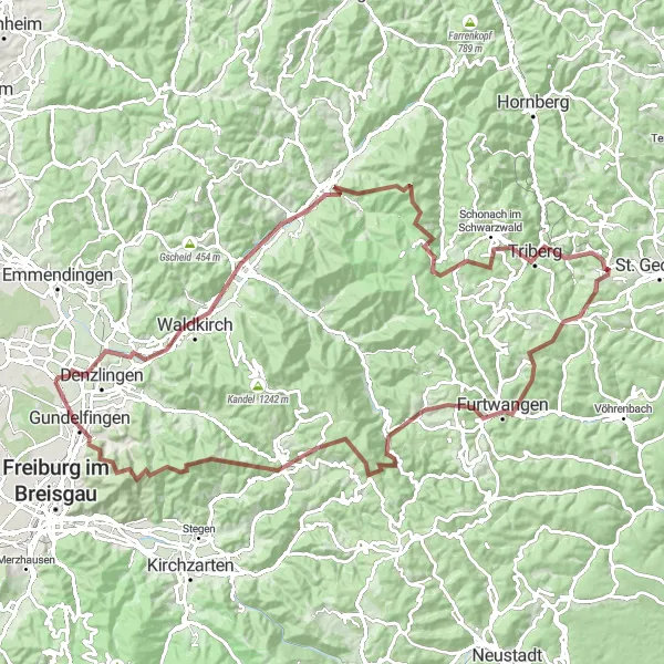 Karten-Miniaturansicht der Radinspiration "Höhenflüge im Schwarzwald" in Freiburg, Germany. Erstellt vom Tarmacs.app-Routenplaner für Radtouren