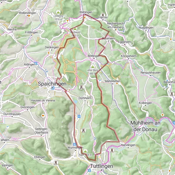 Karten-Miniaturansicht der Radinspiration "Ganzheitliches Naturerlebnis" in Freiburg, Germany. Erstellt vom Tarmacs.app-Routenplaner für Radtouren
