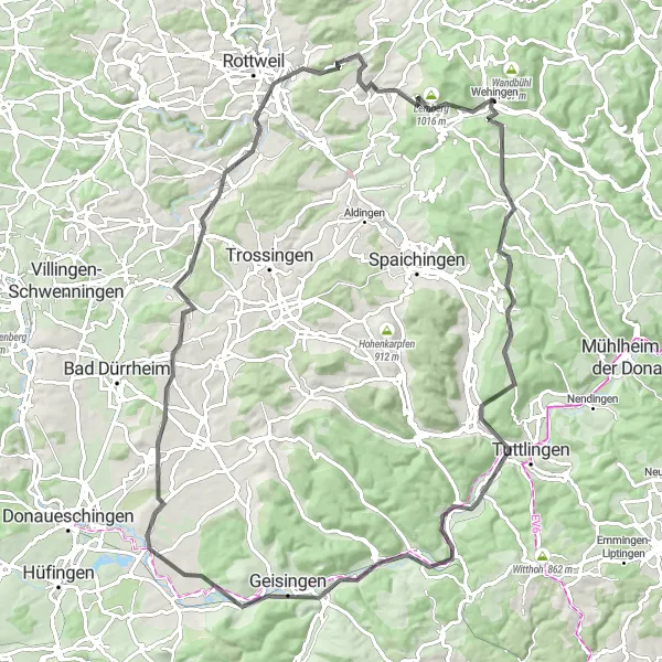 Map miniature of "Black Forest Adventure" cycling inspiration in Freiburg, Germany. Generated by Tarmacs.app cycling route planner
