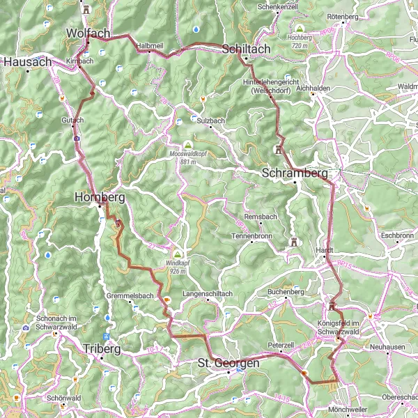 Map miniature of "Hauser Lake Adventure" cycling inspiration in Freiburg, Germany. Generated by Tarmacs.app cycling route planner