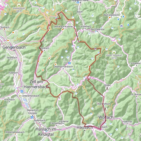 Karten-Miniaturansicht der Radinspiration "Die Natur und Kultur-Route" in Freiburg, Germany. Erstellt vom Tarmacs.app-Routenplaner für Radtouren