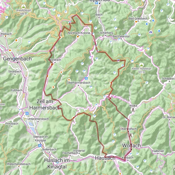 Map miniature of "Enchanting Nature Ride" cycling inspiration in Freiburg, Germany. Generated by Tarmacs.app cycling route planner