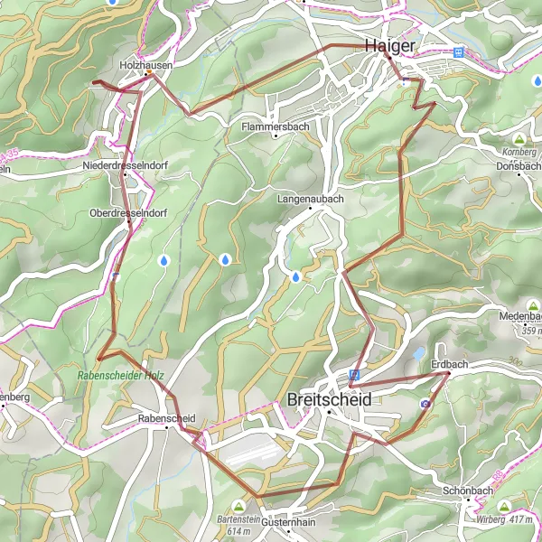 Karten-Miniaturansicht der Radinspiration "Kurze Gravelroute durch die Natur" in Gießen, Germany. Erstellt vom Tarmacs.app-Routenplaner für Radtouren