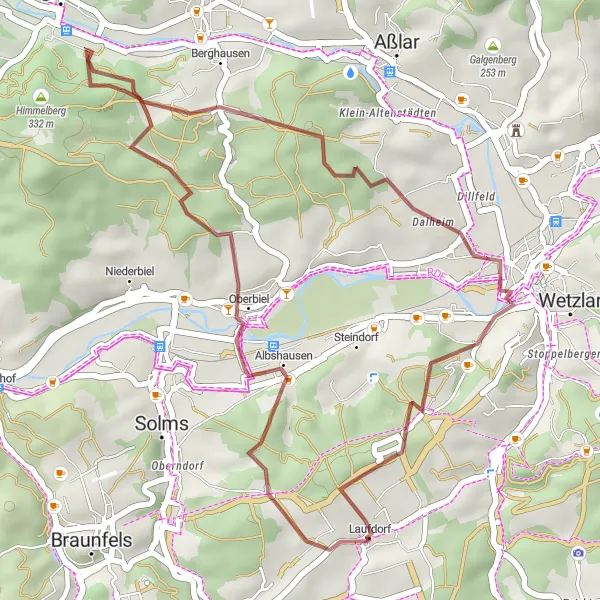 Map miniature of "Kalsmunt" cycling inspiration in Gießen, Germany. Generated by Tarmacs.app cycling route planner